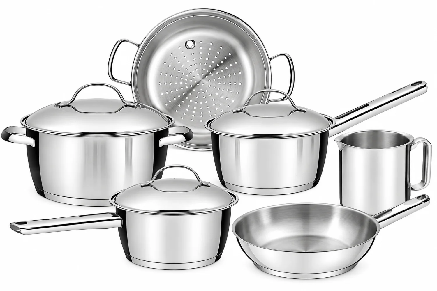 Jogo de Panelas Tramontina Allegra 5 Peças Aço Inox Fundo Triplo Indução. - 2