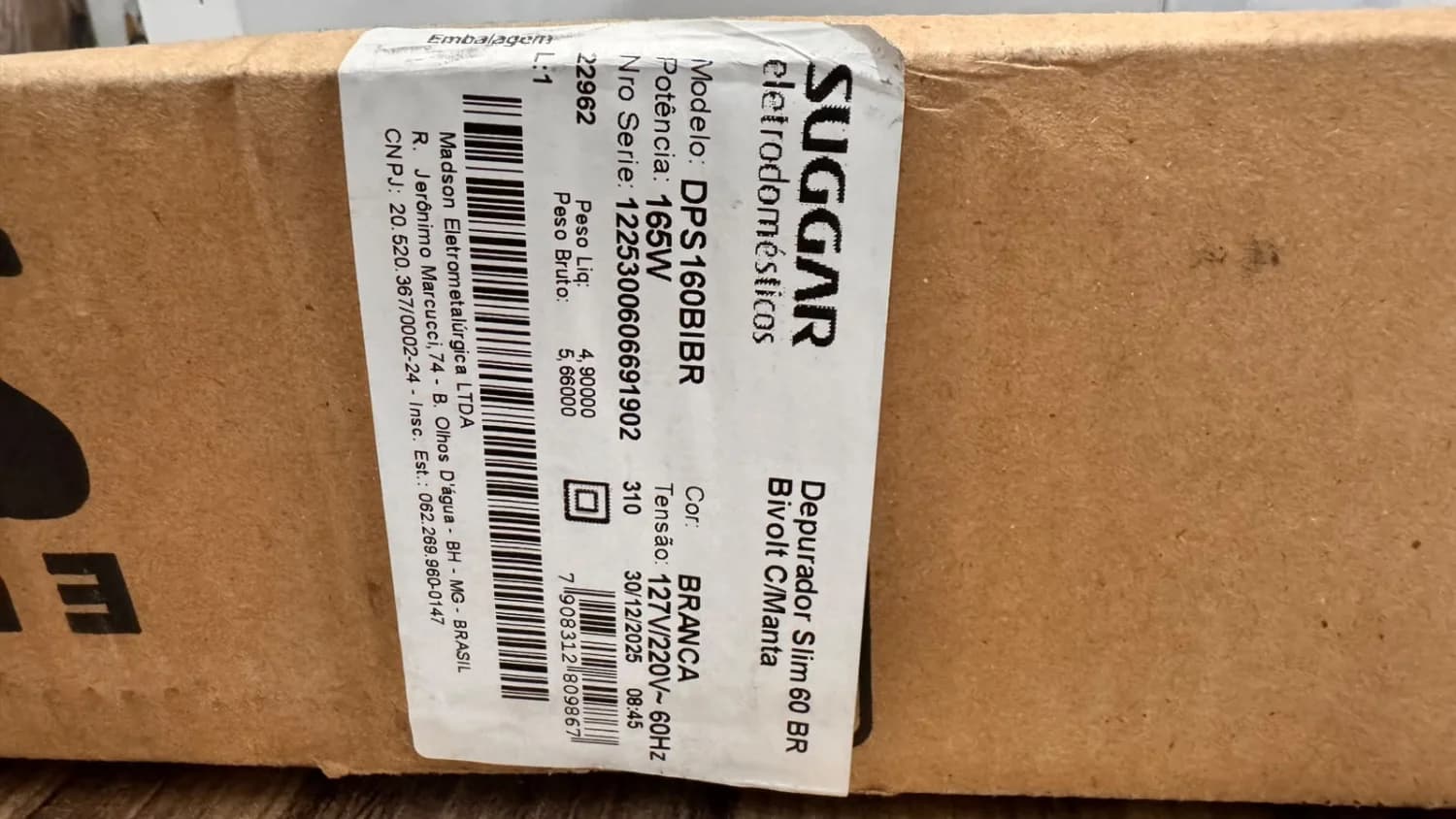 Depurador de Ar Suggar Slim 60cm DPS160BIBR 165W Bivolt Branco - 3