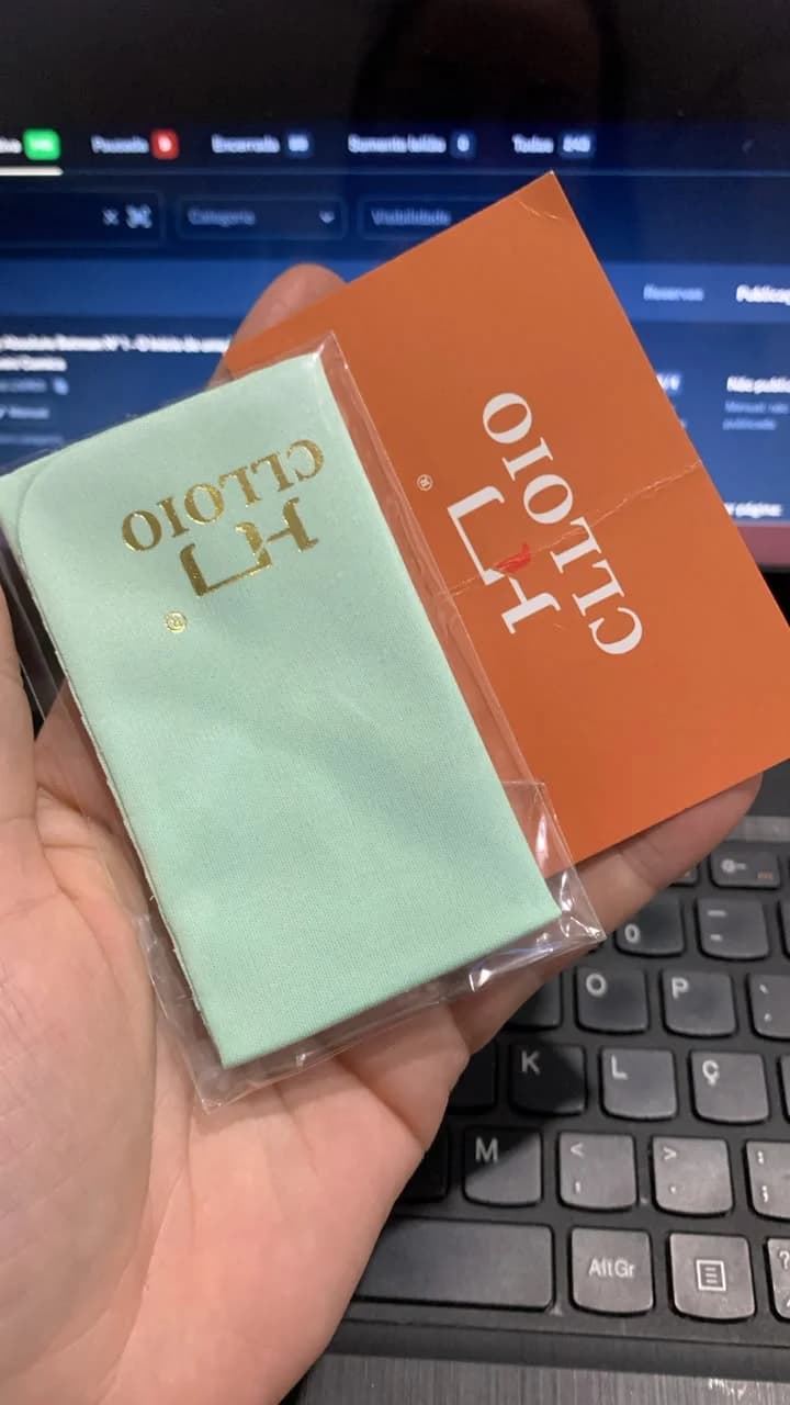 Óculos Feminino Dourado HJ CILOLO com Lentes Sem Grau + Estojo e Acessórios - 5