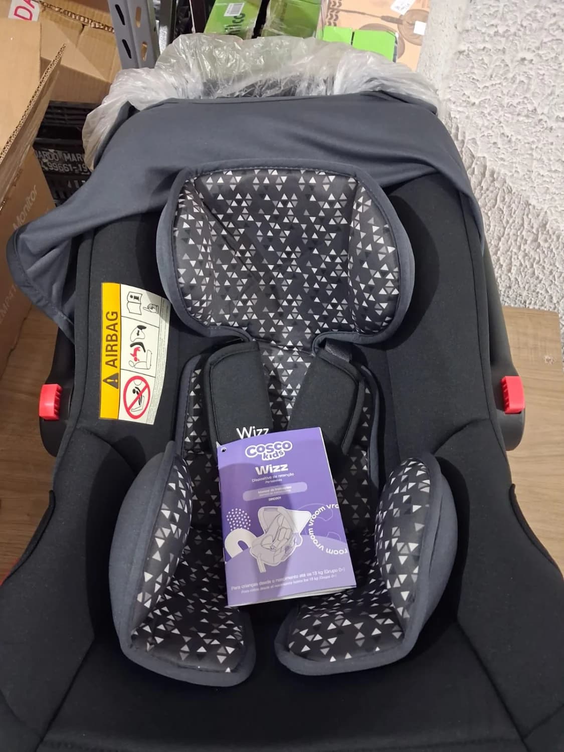 Bebê Conforto Cosco Kids Wizz Preto com Alça – Cadeirinha Infantil para Carro \ 0 a 13 kilos - 7