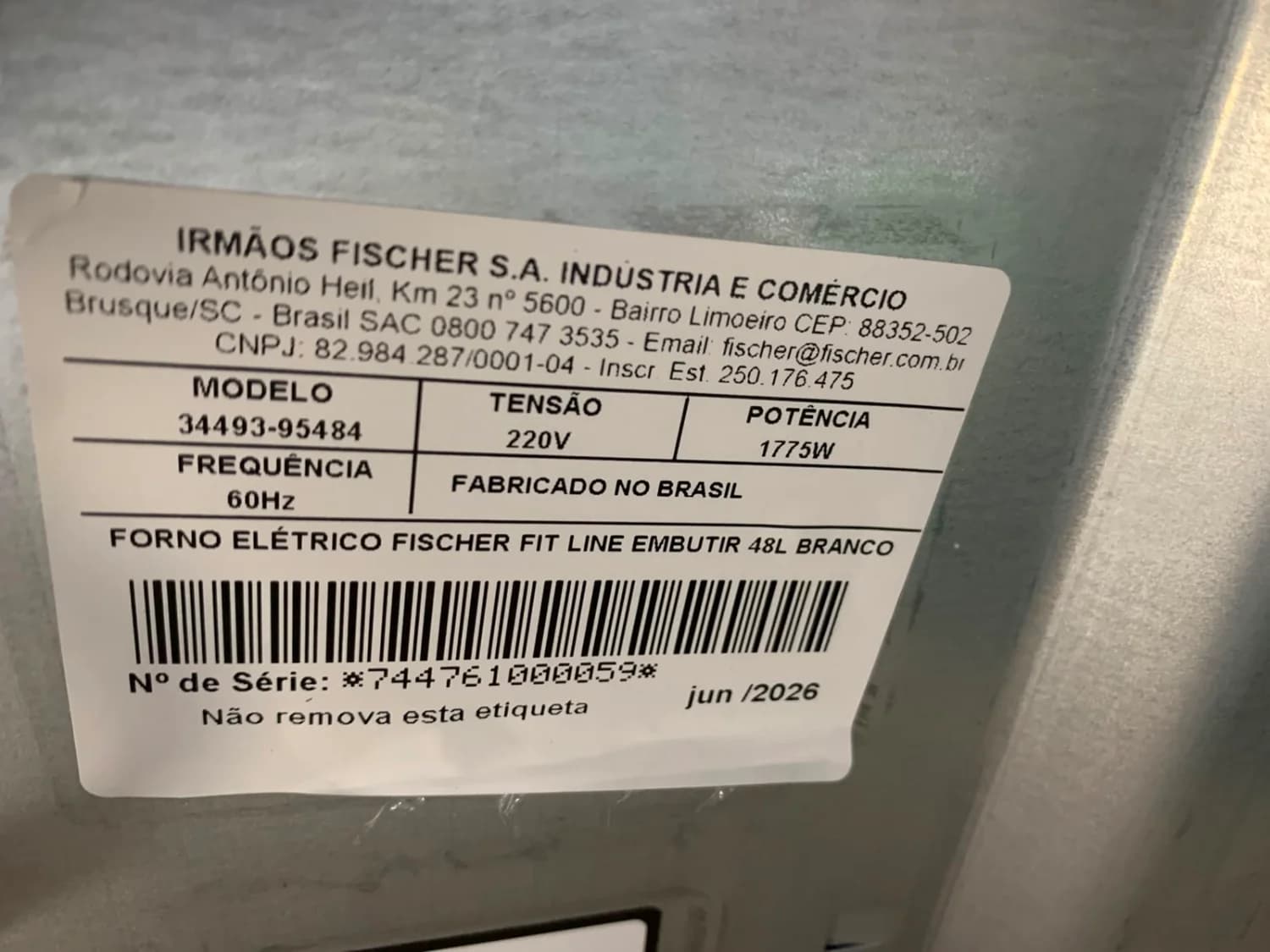 Forno Elétrico de Embutir Fischer Fit Line 48L 1775W 220V Branco Autolimpante - 5