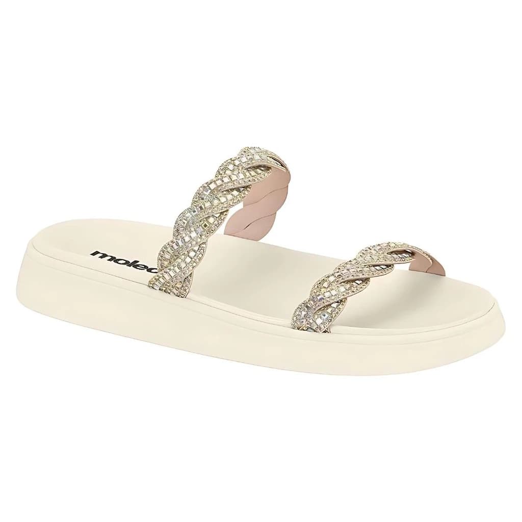 Sandalia Feminina Slide Moleca Strass Conforto 35 - 1