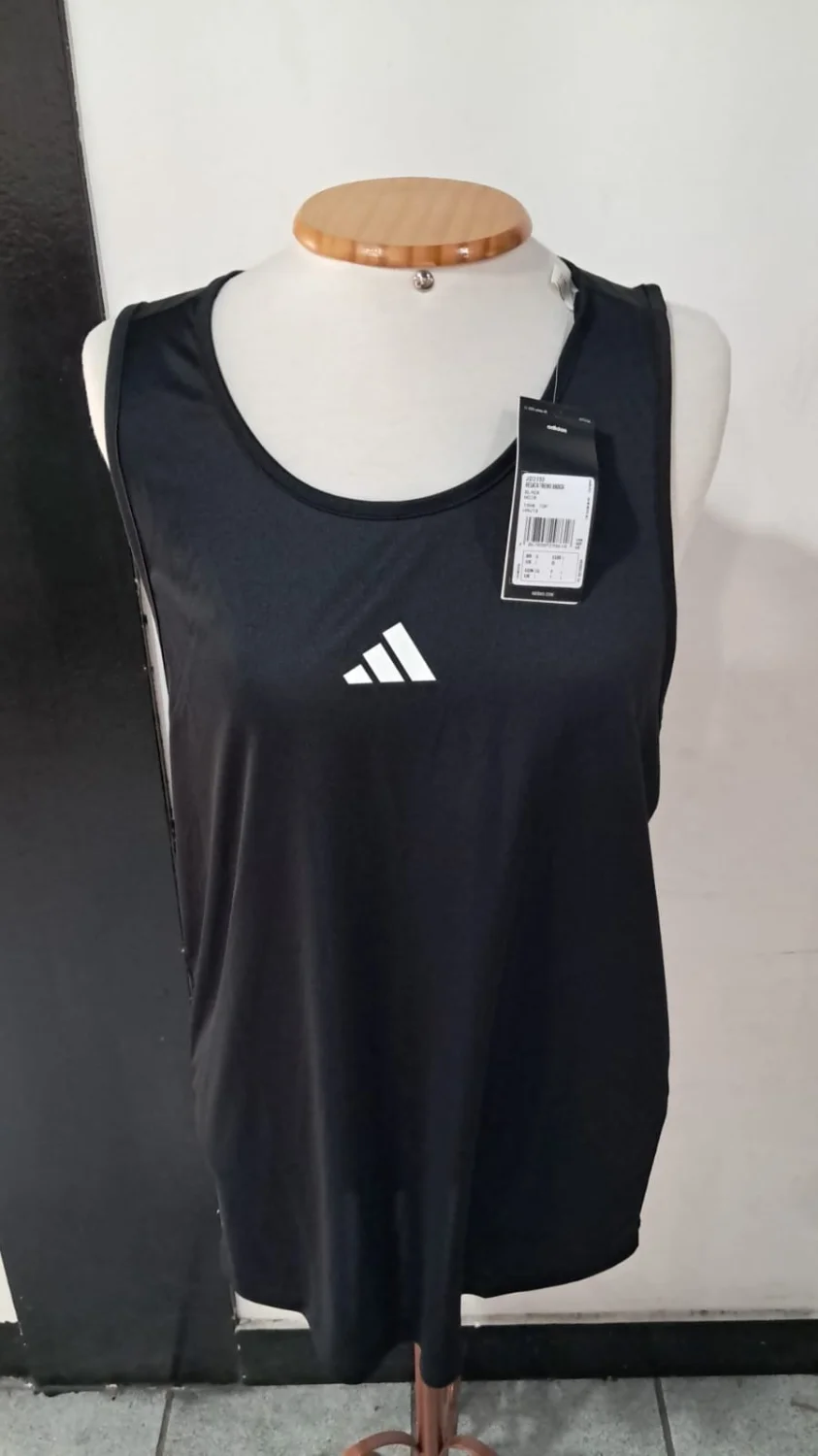 REGATA ESPORTIVA PRETA DA ADIDAS TAMANHO G - 1