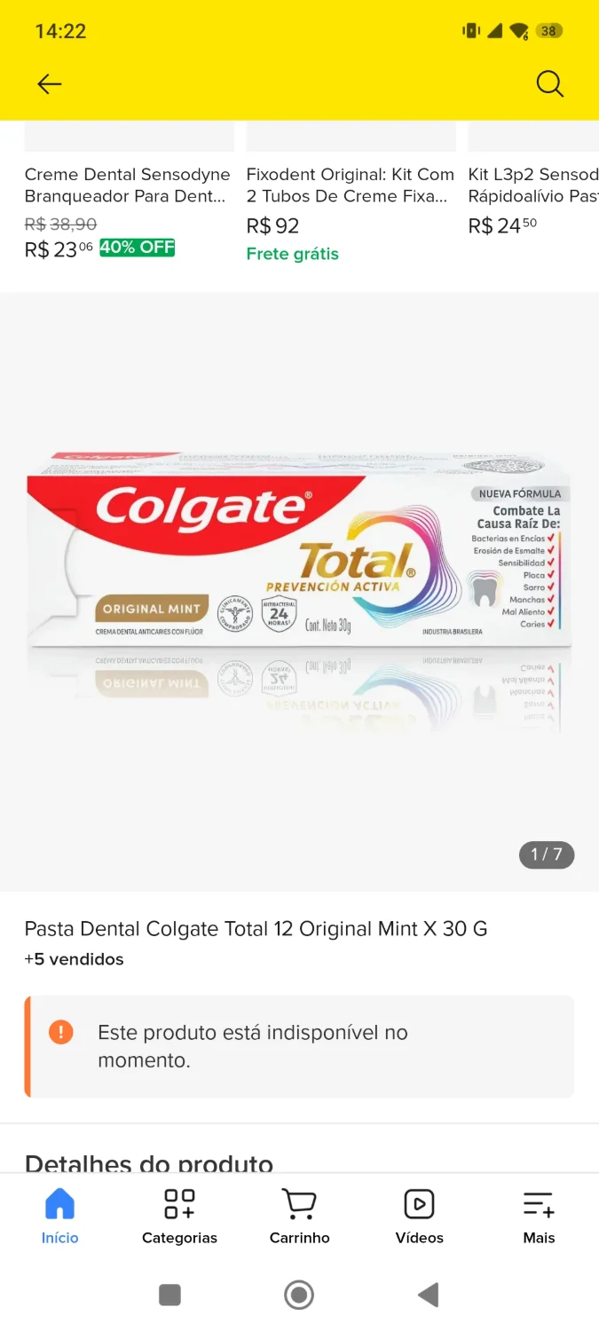 5x Pastas Dental Colgate Total 30 G - 1