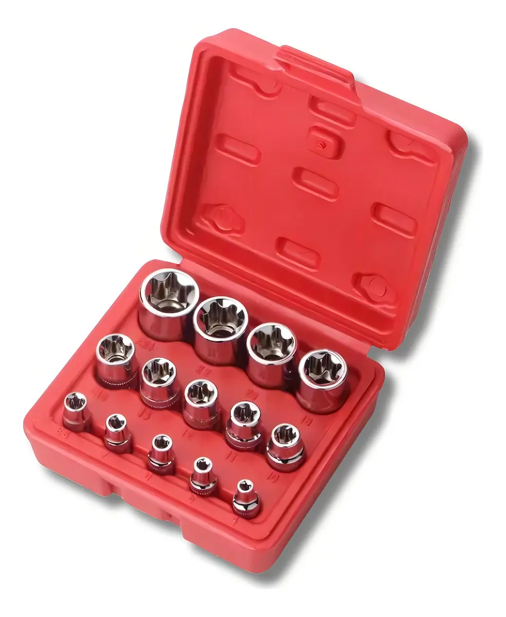 conjunto de soquetes fêmea E-Torx 14 peças - 1