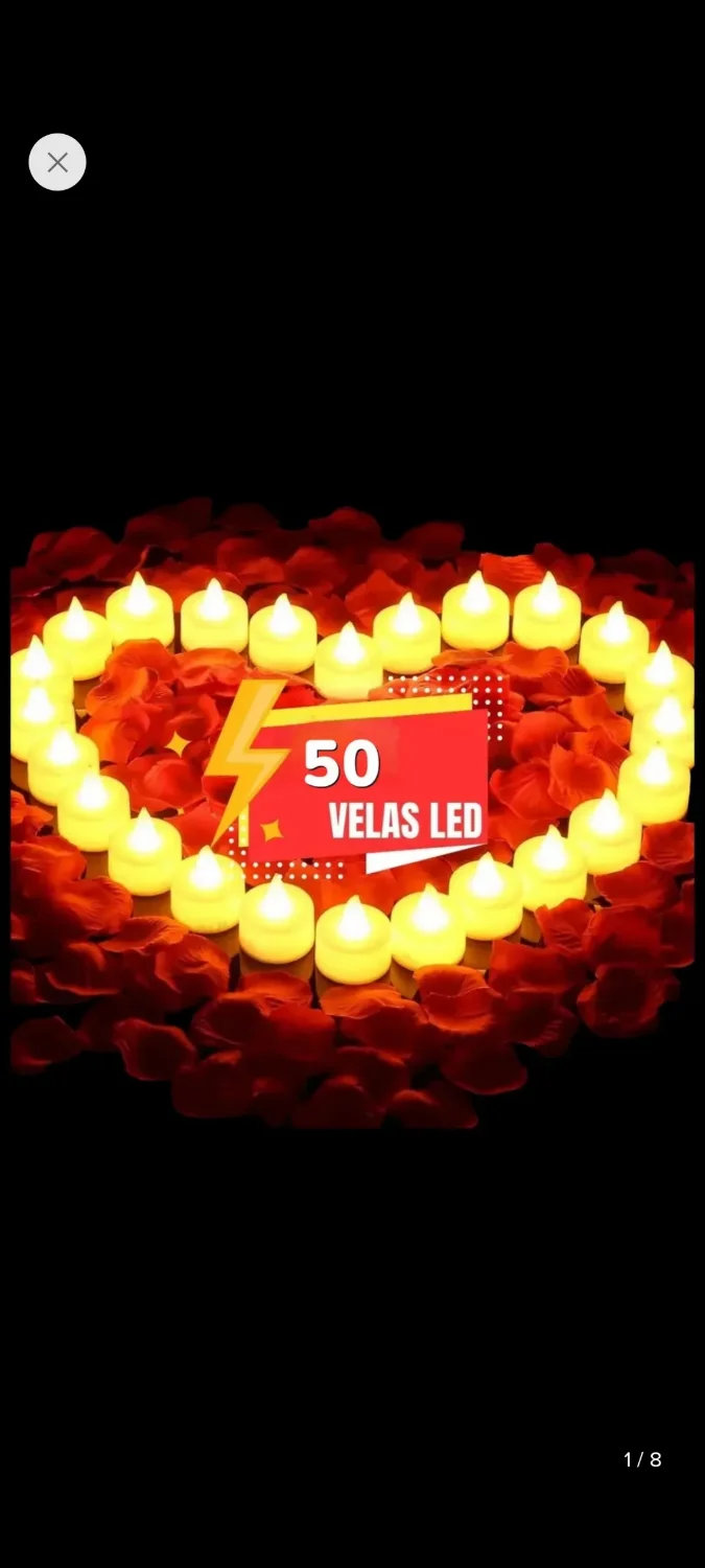 kit com 50 velas românticas artificial - 1
