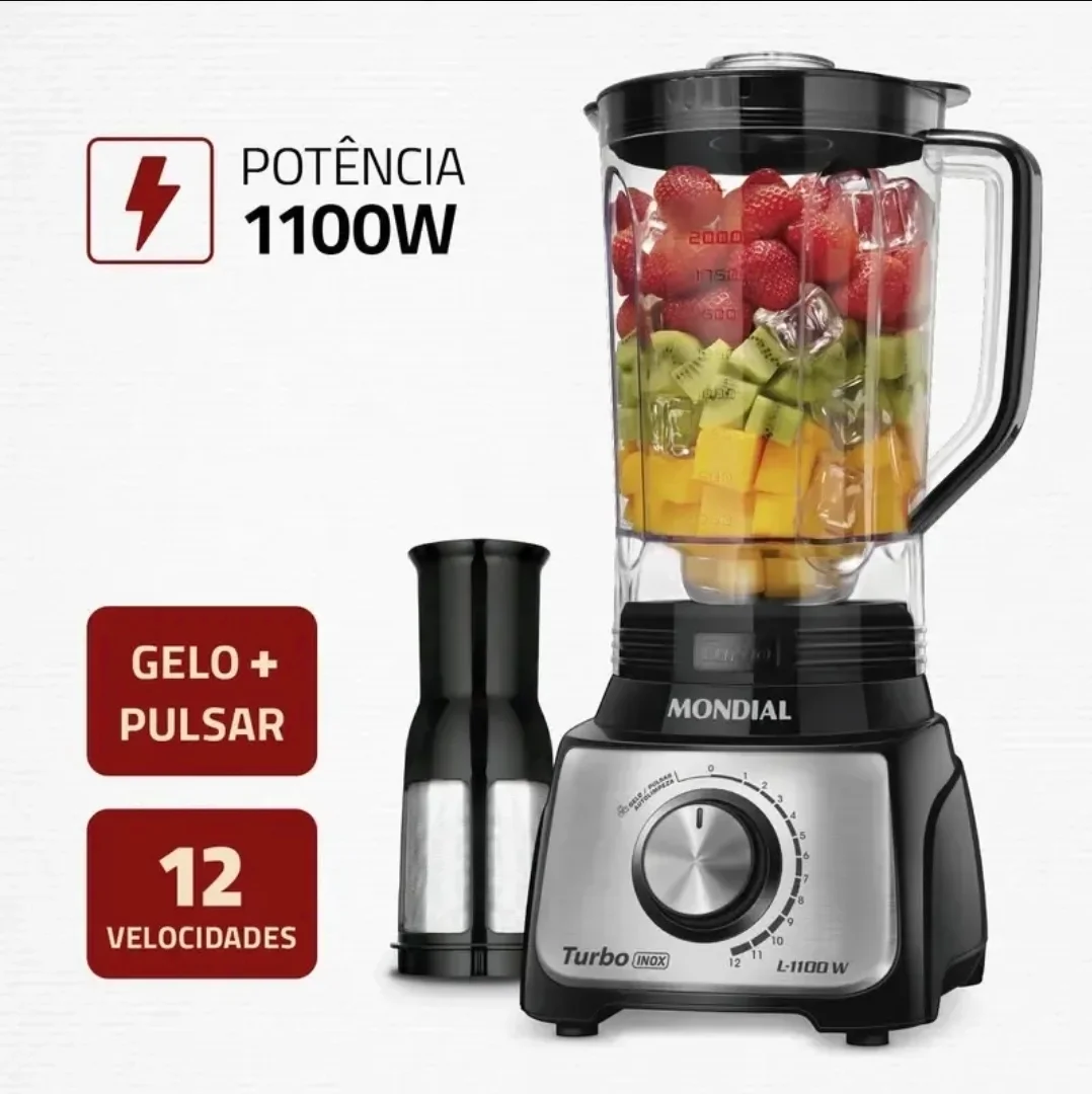 Liquidificador Turbo, Mondial, 1100W - 1