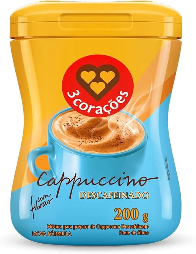 3 Corações Cappuccino Descafeinado, 200g - 1