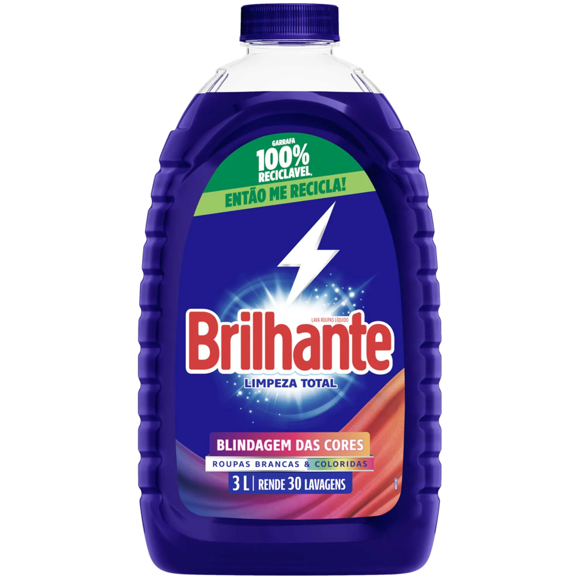 Lava-roupas Líquido Brilhante Limpeza Total 3 Litros - 1