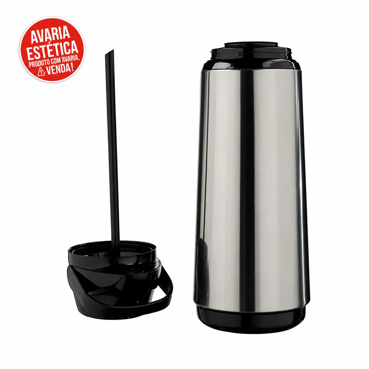 Garrafa Térmica Air Pot Inox Slim 1,8l - Invicta (AVARIA ESTETICA, INOX RISCADO) - 1