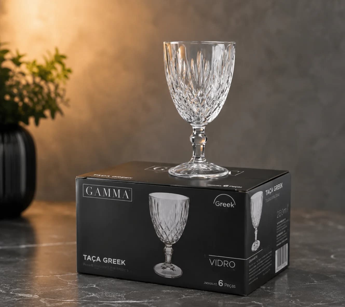 Taça Greek 340ml Transparente | Jogo com 6 Taças de Vidro - 1