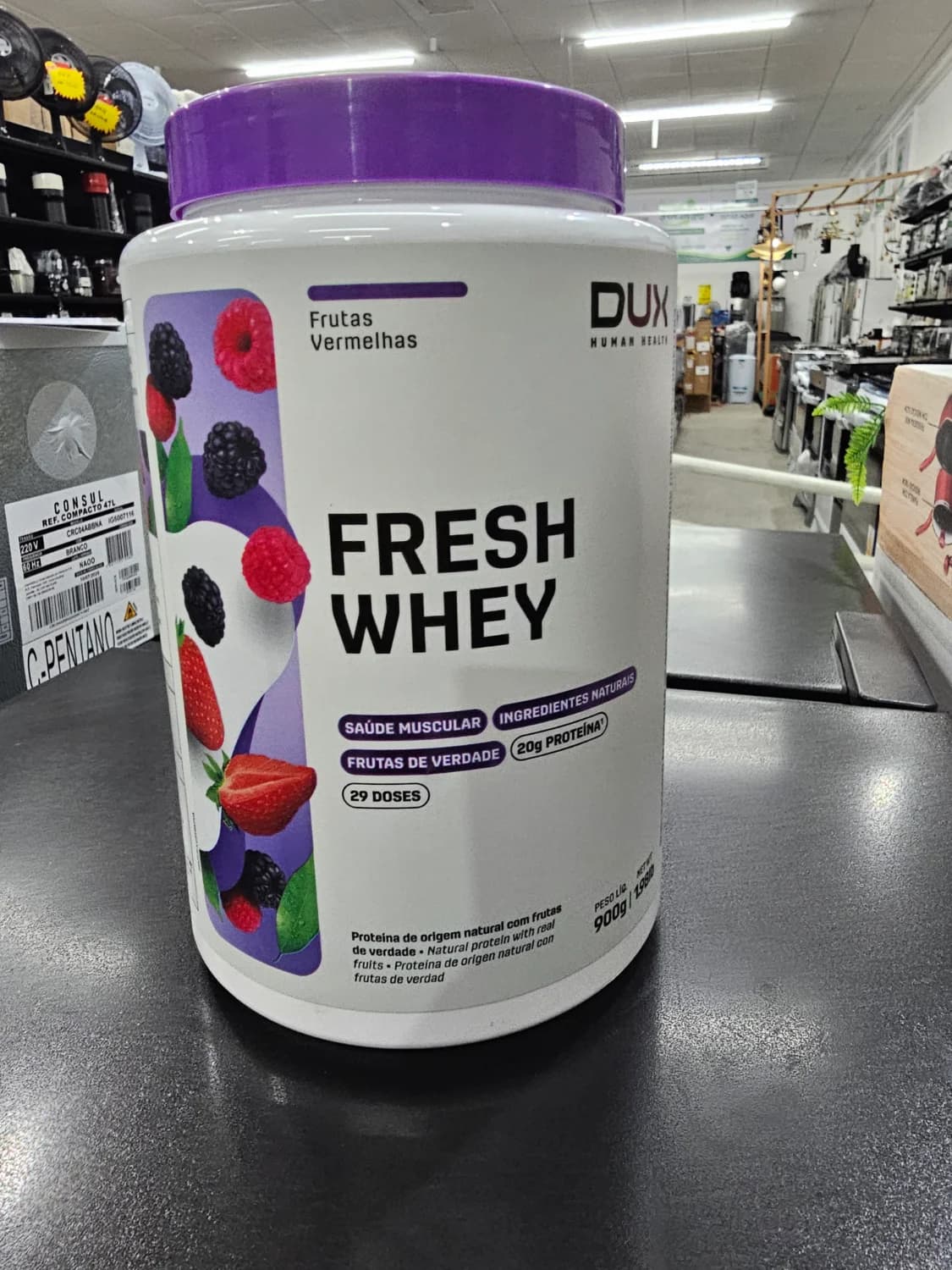 Fresh Whey Sabor Frutas Vermelhas Pote Com 900g Dux Nutrition - 1
