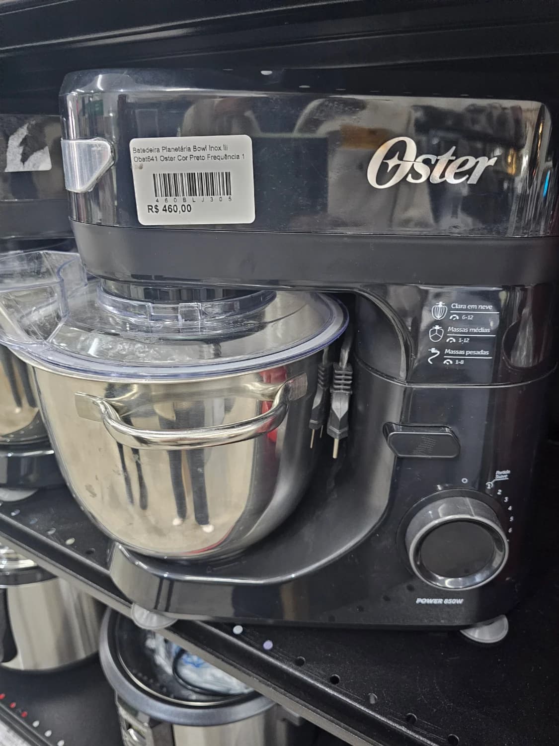 Batedeira Planetária Bowl Inox Iii Obat641 Oster Cor Preto Frequência 1 - 1