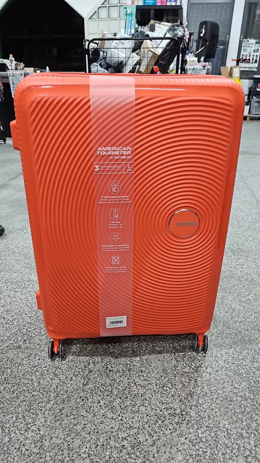 American Tourister Mala de Viagem Curio Laranja Grande Expansível - 1