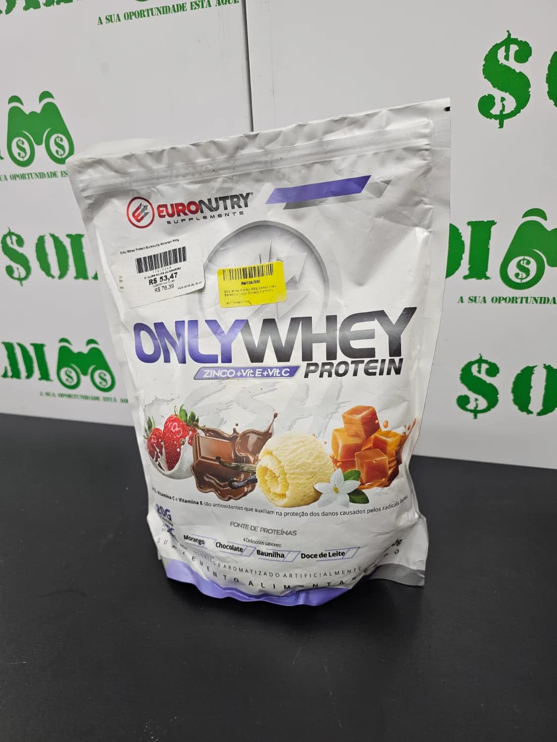 Only Whey Protein Euronutry Morango 900g - 1