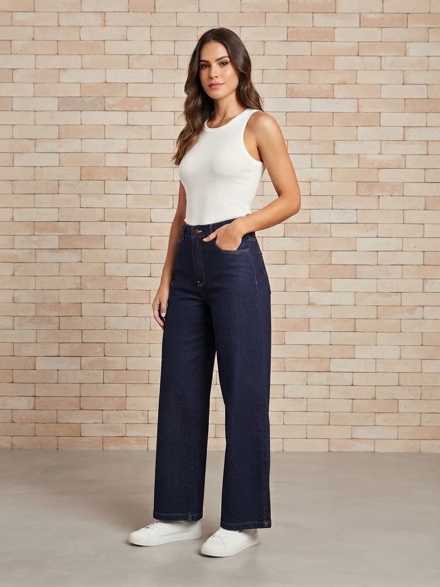 ✨ CALÇA JEANS FEMININA WIDE LEG - TAMANHO 34 ✨ - 1
