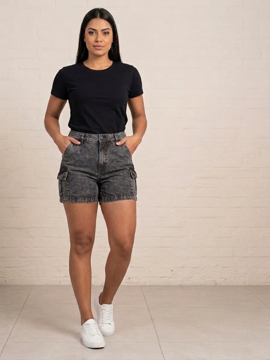 🔥 SHORT CARGO JEANS ACID WASH TM38🔥 - 1