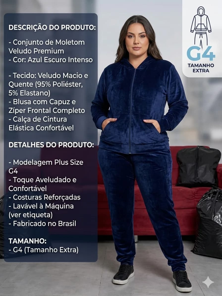 CONJUNTO DE MOLETON VELUDO PREMIUM - 1