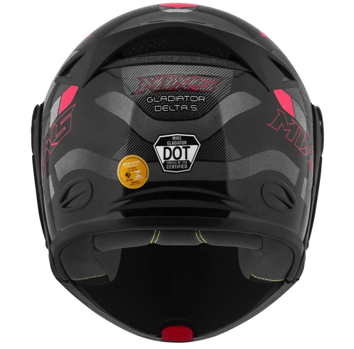 Capacete Robocop Escamoteável Fechado Mixs Gladiator Delta S Cor Cinza Vermelho Fosco Tamanho do capacete 58 - 3
