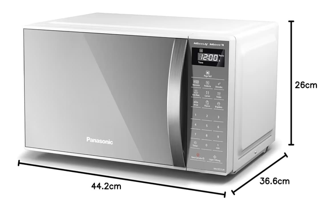 Microondas Panasonic Nn-st27lwru 21L Branco Espelhado Tecnologia Pega Fácil - 2