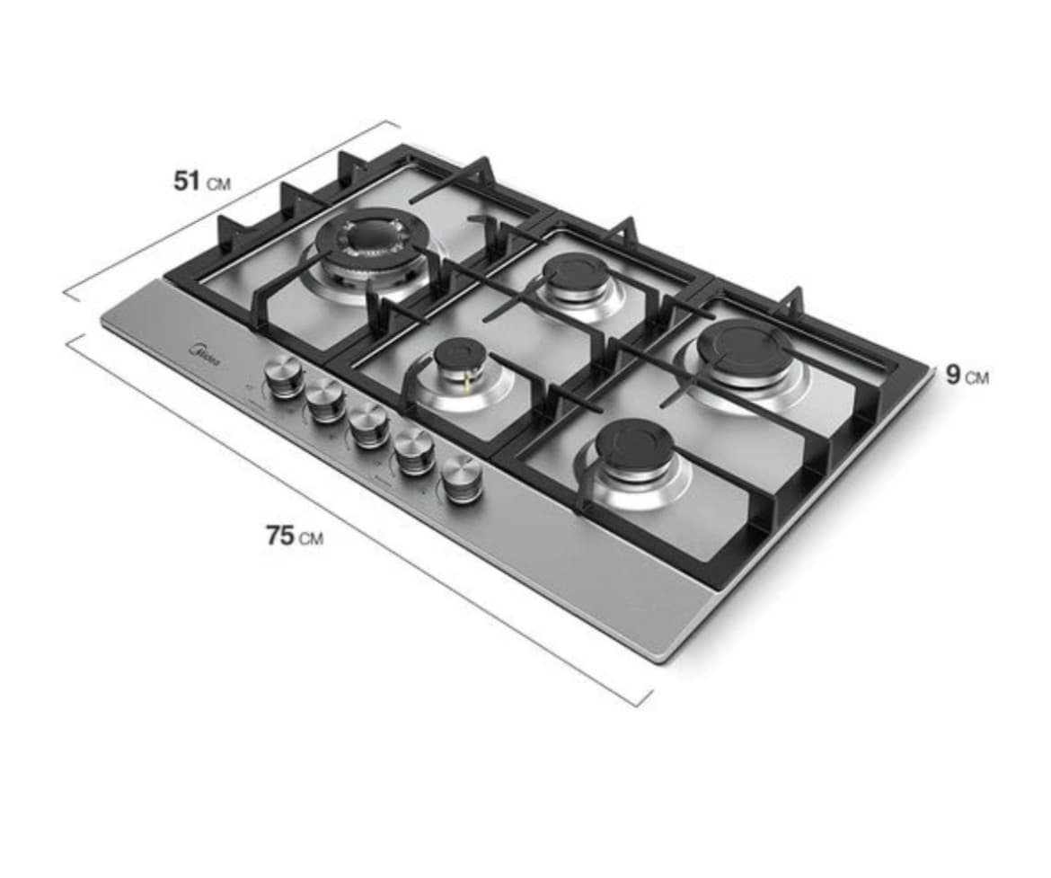 Cooktop CYB5B 5 Bocas a Gás Inox Grade de Ferro Fundido Midea Bivolt - 3