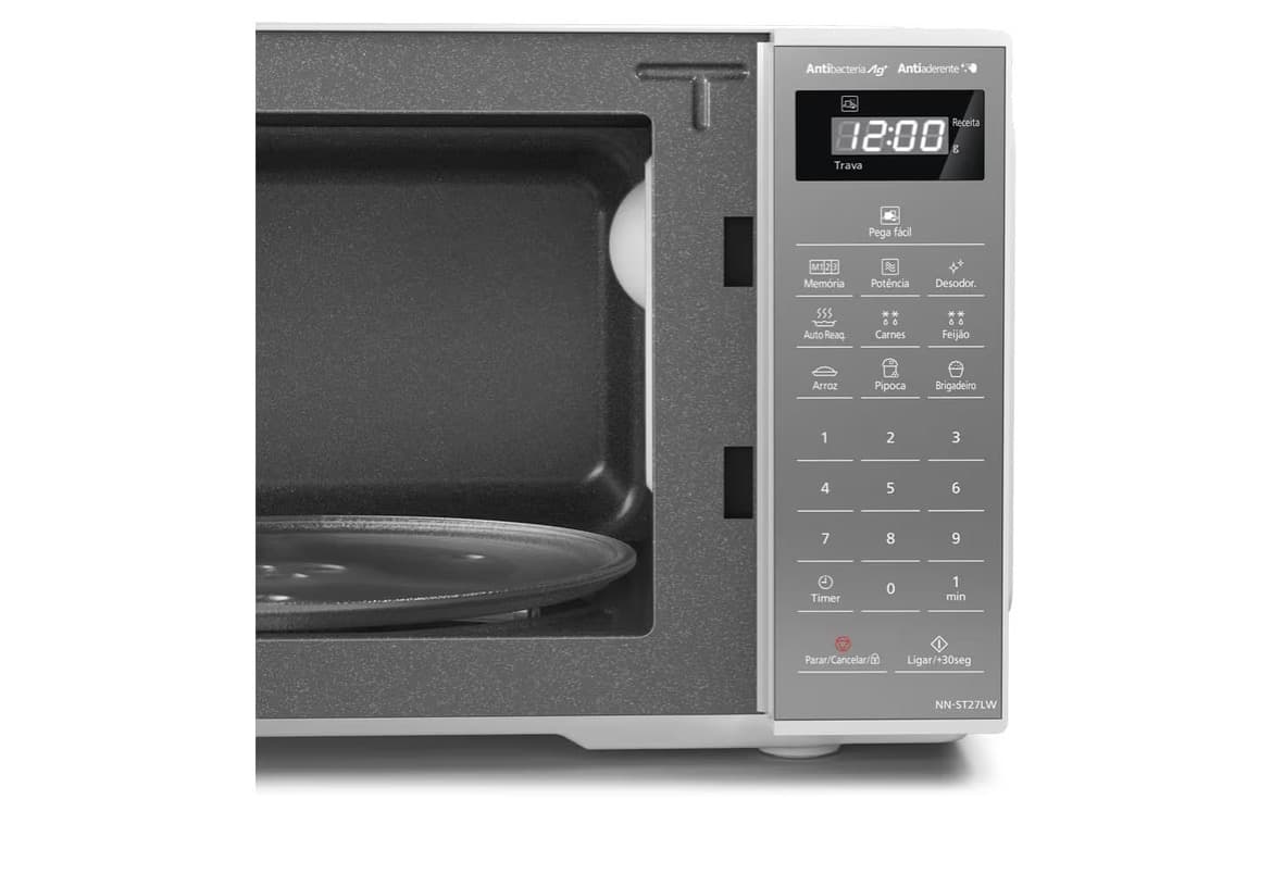 Microondas Panasonic Nn-st27lwru 21L Branco Espelhado Tecnologia Pega Fácil - 3