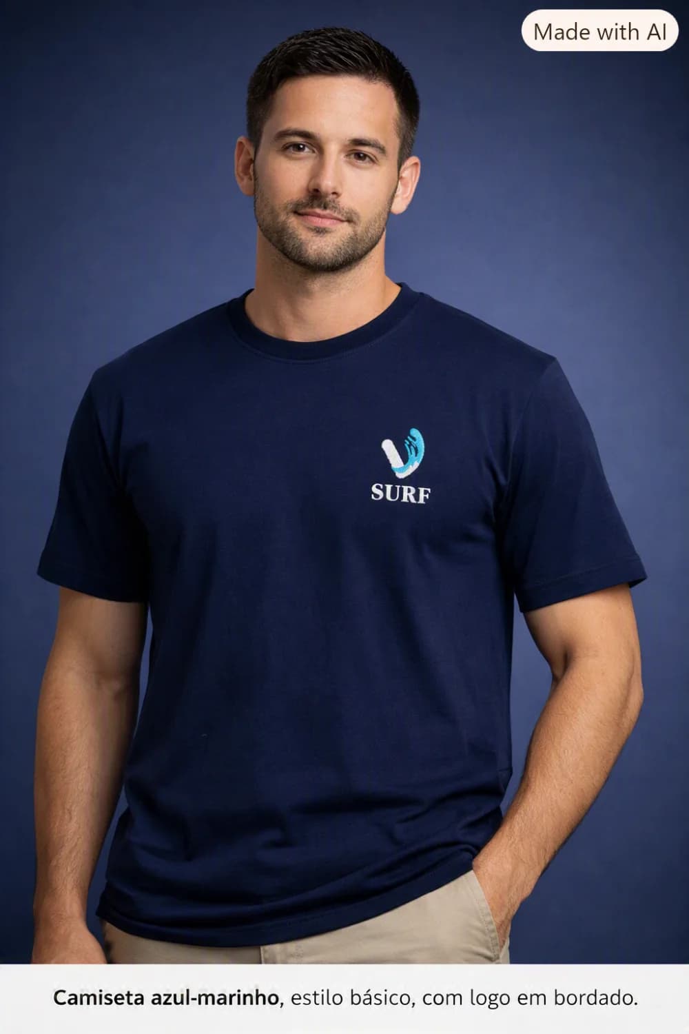 Camiseta Azul Marinho - Tam. G - 2
