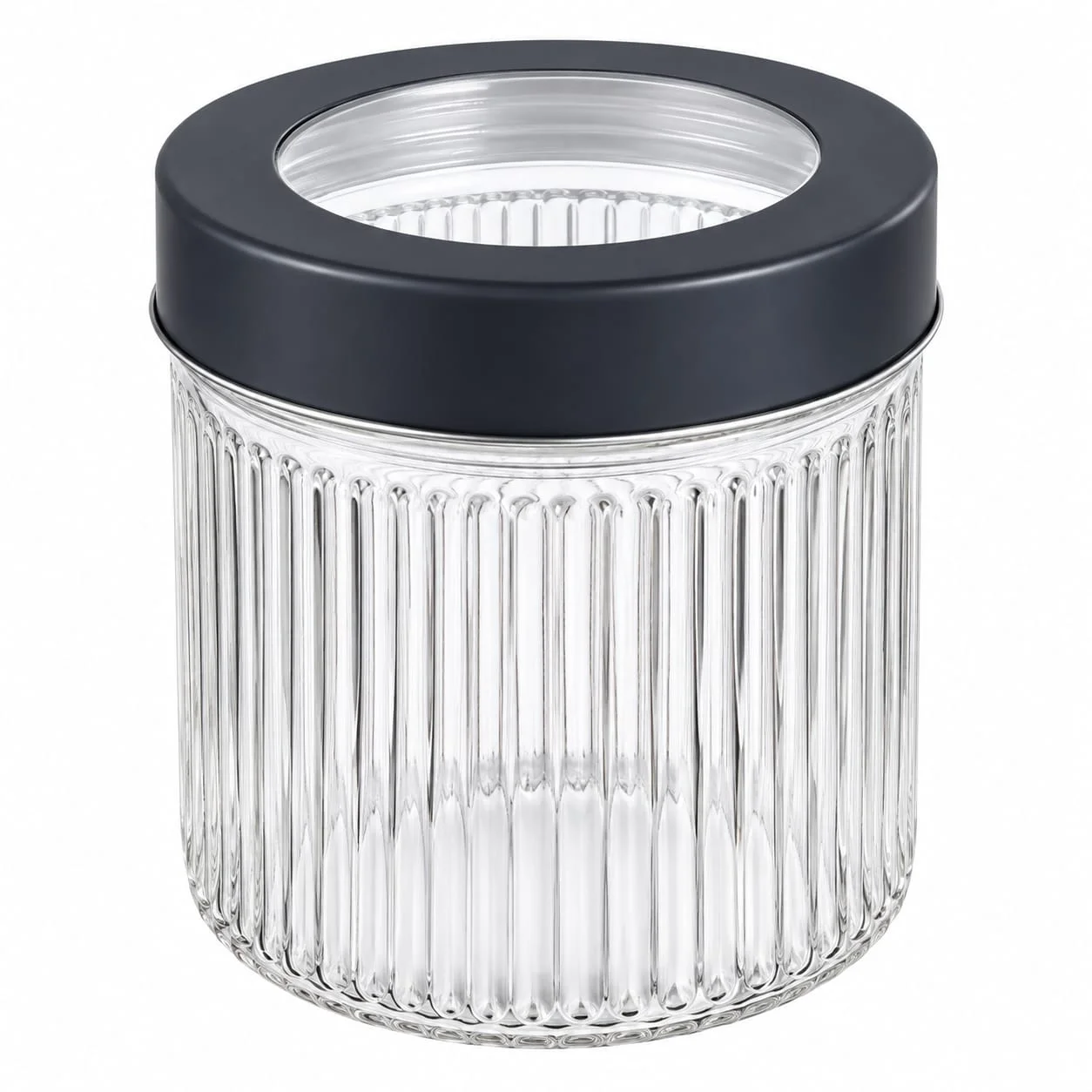 POTE DE VIDRO COM TAMPA PLÁSTICA E VISOR 800ML - 1