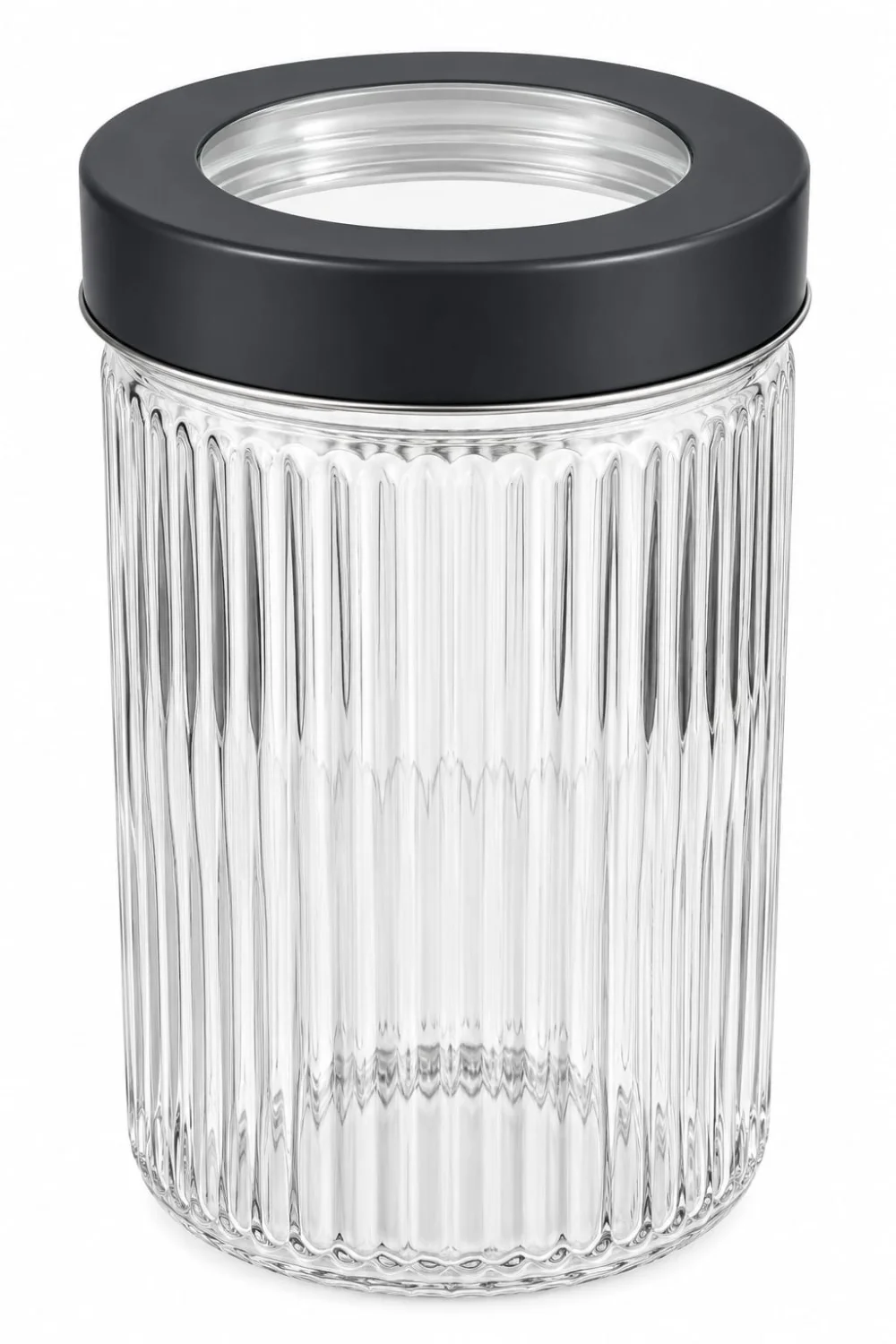 POTE DE VIDRO COM TAMPA PLÁSTICA E VISOR 1200ML - 1