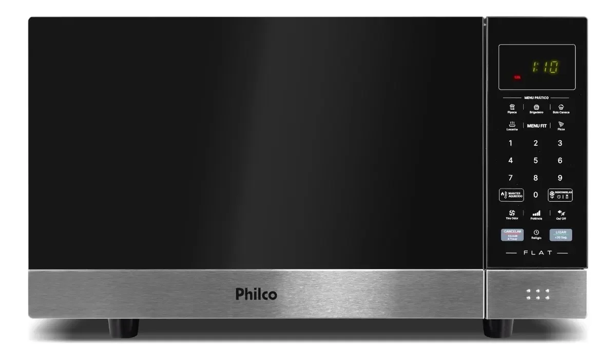 MICRO-ONDAS PHILCO 28L PRETO ESPELHADO FLAT PMO30F 127V - 1