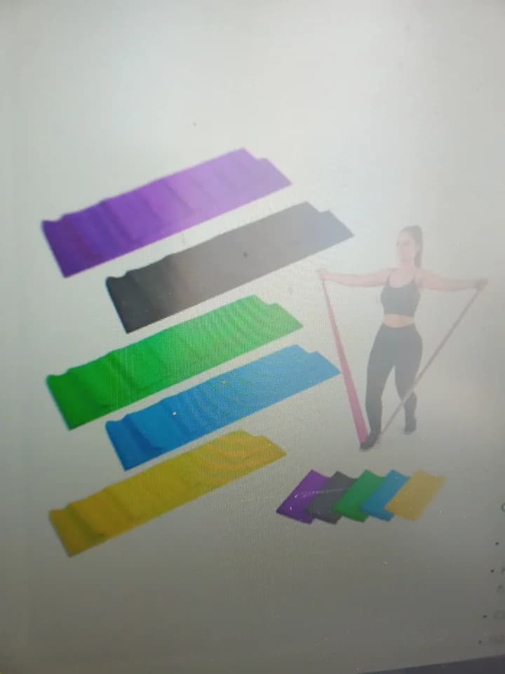 KIT 5 FAIXAS ELASTICAS TIPO THERA BAND FISIOTERAPIA 1,5 METROS COR DIVERSAS - 1