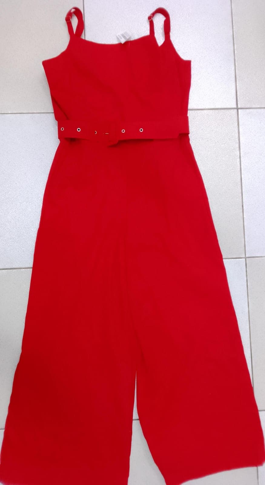 MACACÃO FEMININO PANTALONA LONGO COM CINTO ALFAIATARIA - 1