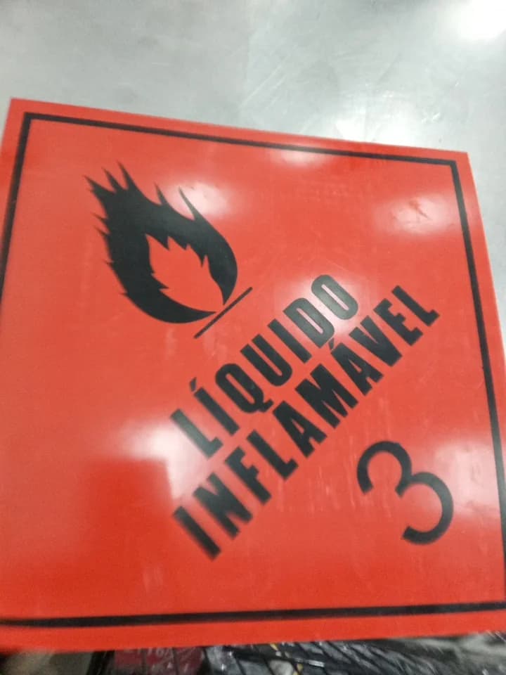 PLACA SIMBOLOGIA LÍQUIDO INFLAMÁVEL 3 - 30X30CM - 1