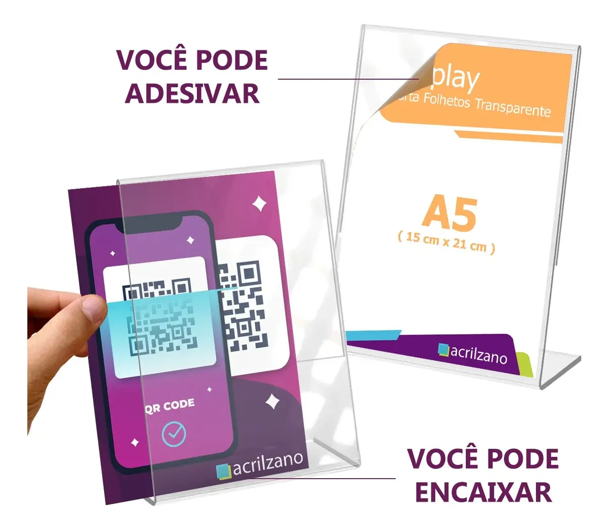 display 15x21 A5 acrilico de balcao mesa - 1