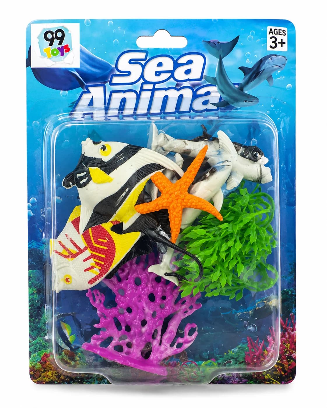 Kit com 8 Mini Animais de Borracha Fundo do Mar - 1