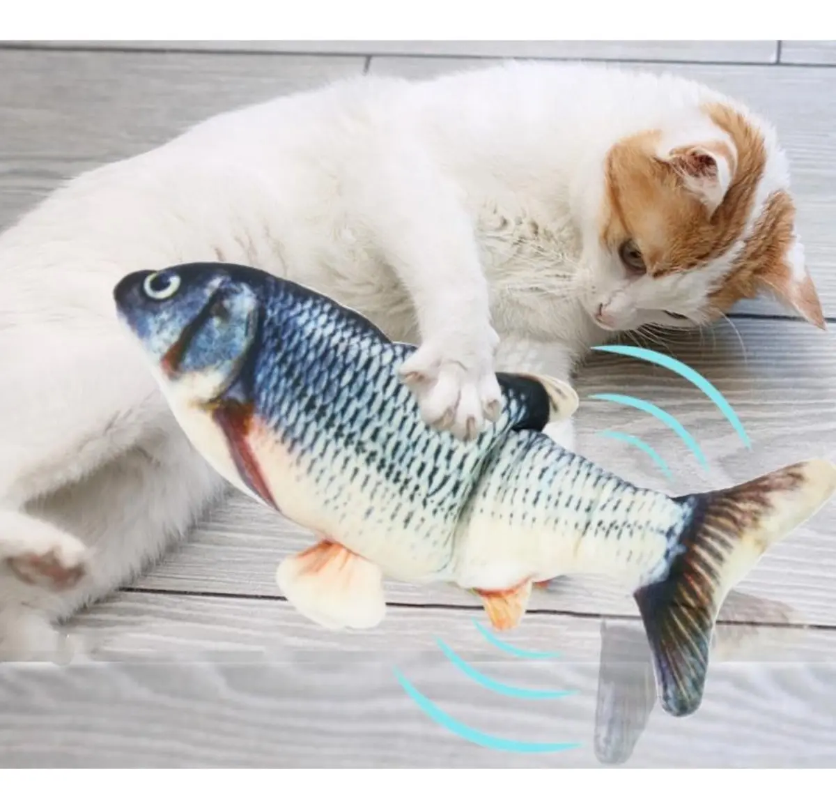 Brinquedo Pet Peixe Que Mexe Elétrico Gato Usb Movimento - 2