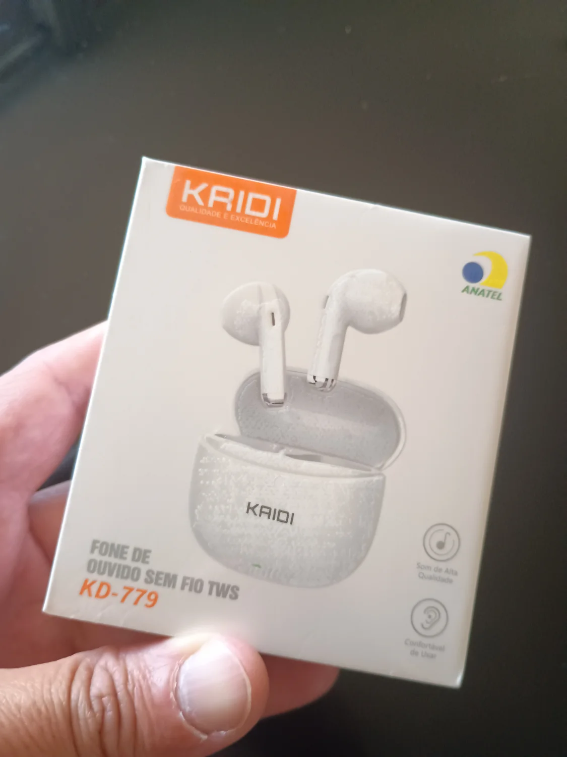 Fone de ouvido bluetooth KAIDI lacrado (Preto). - 1