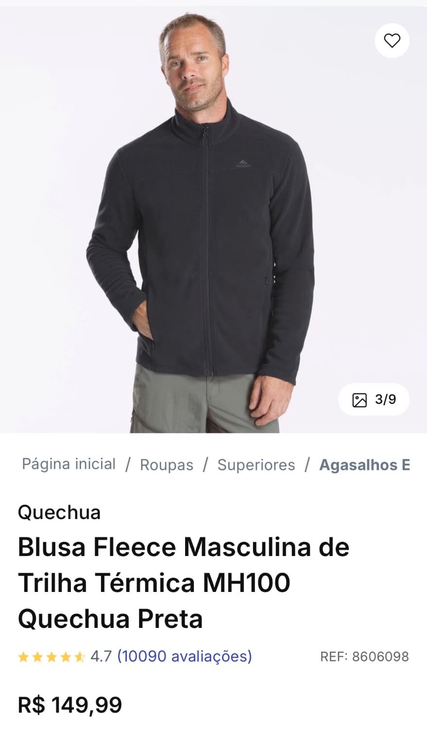 Blusa Fleece masculina tamP da Decathlon - 1