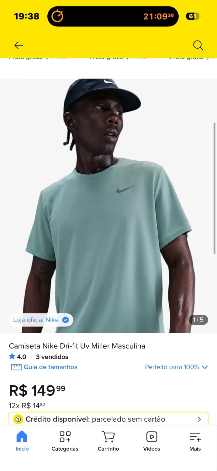 Camiseta Nike Dri-FIT miler masculina tamG - 1