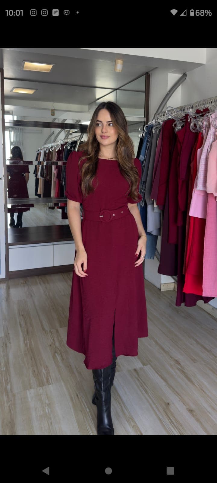 Vestido tecido duna com látex nas costa tamnho único - 1