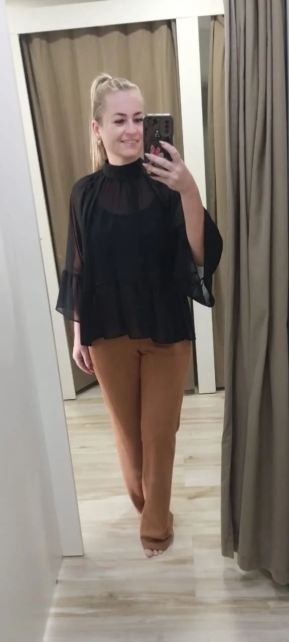 Blusa chiffon tam unico - 1
