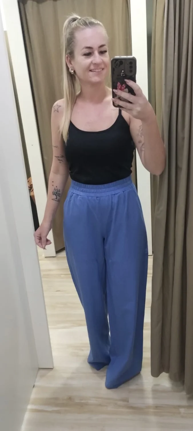 Calça de linho com elastano tam P - 1