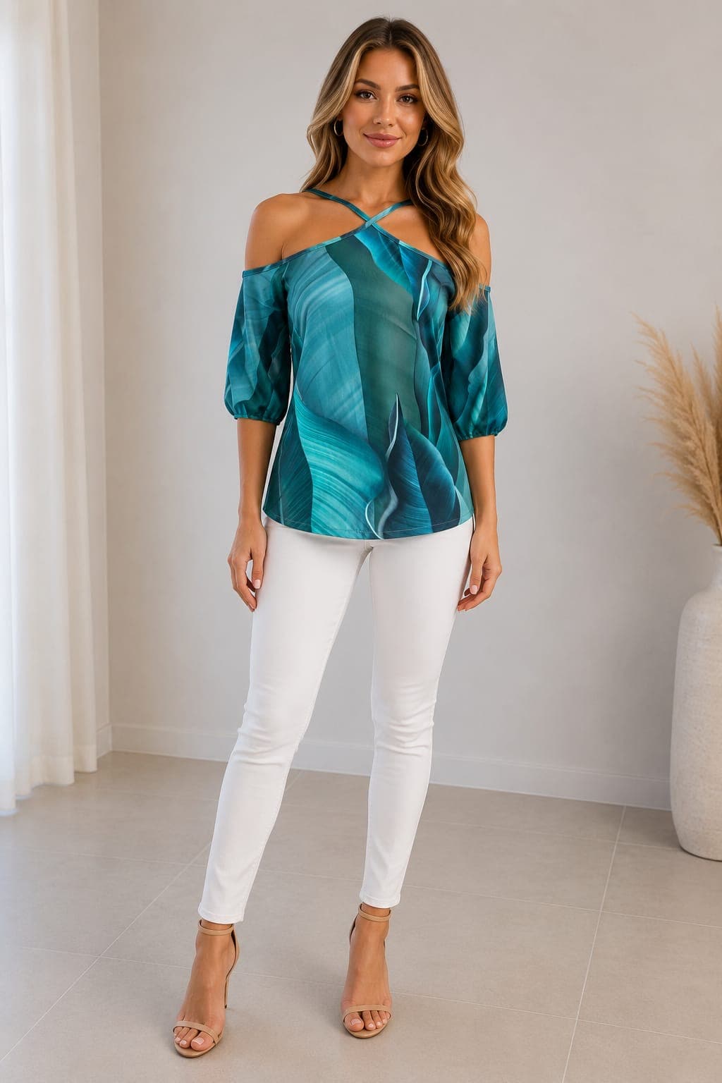 Blusa malha manga 3/4 tamanho p - 1