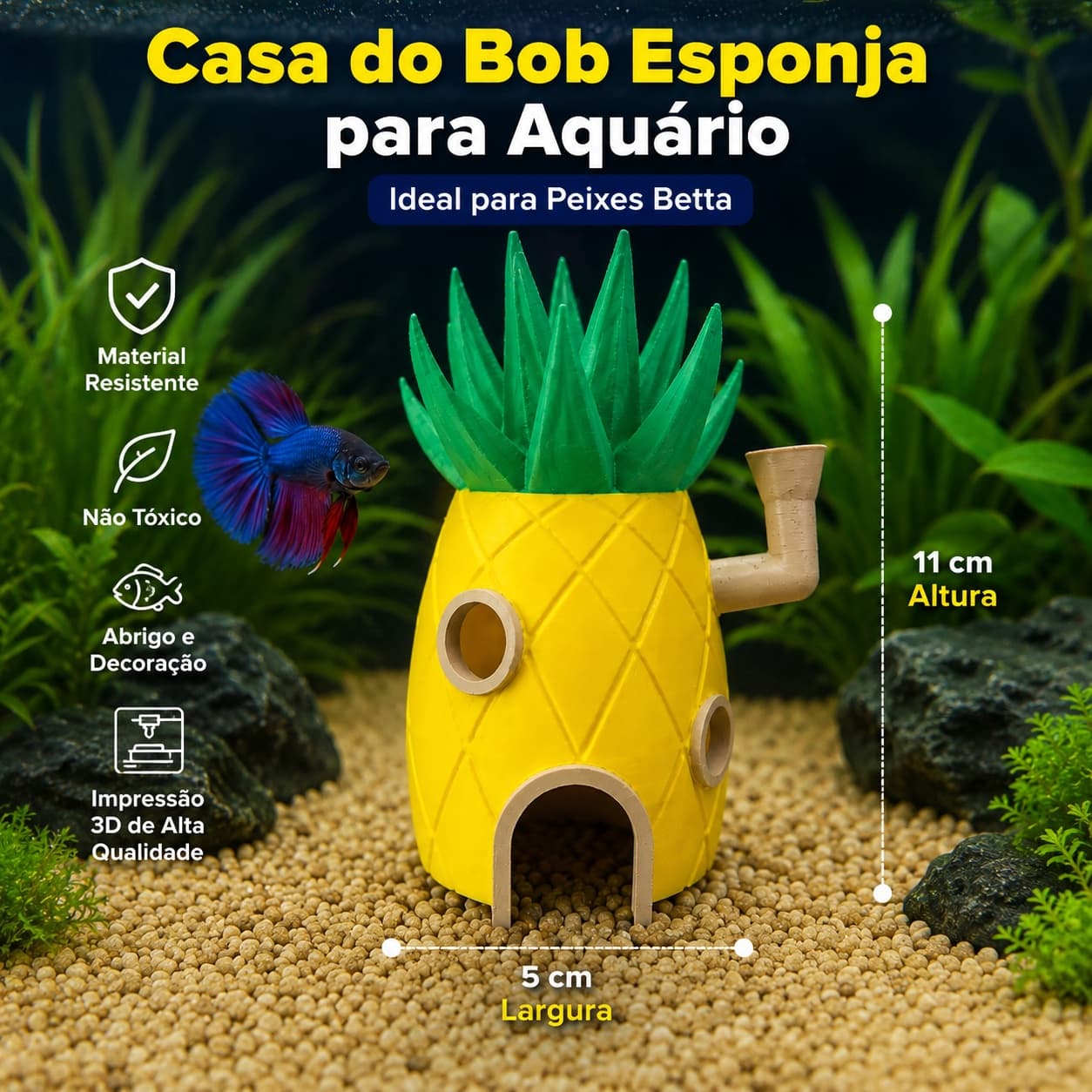 Casa do Bob Esponja para Aquário - 1