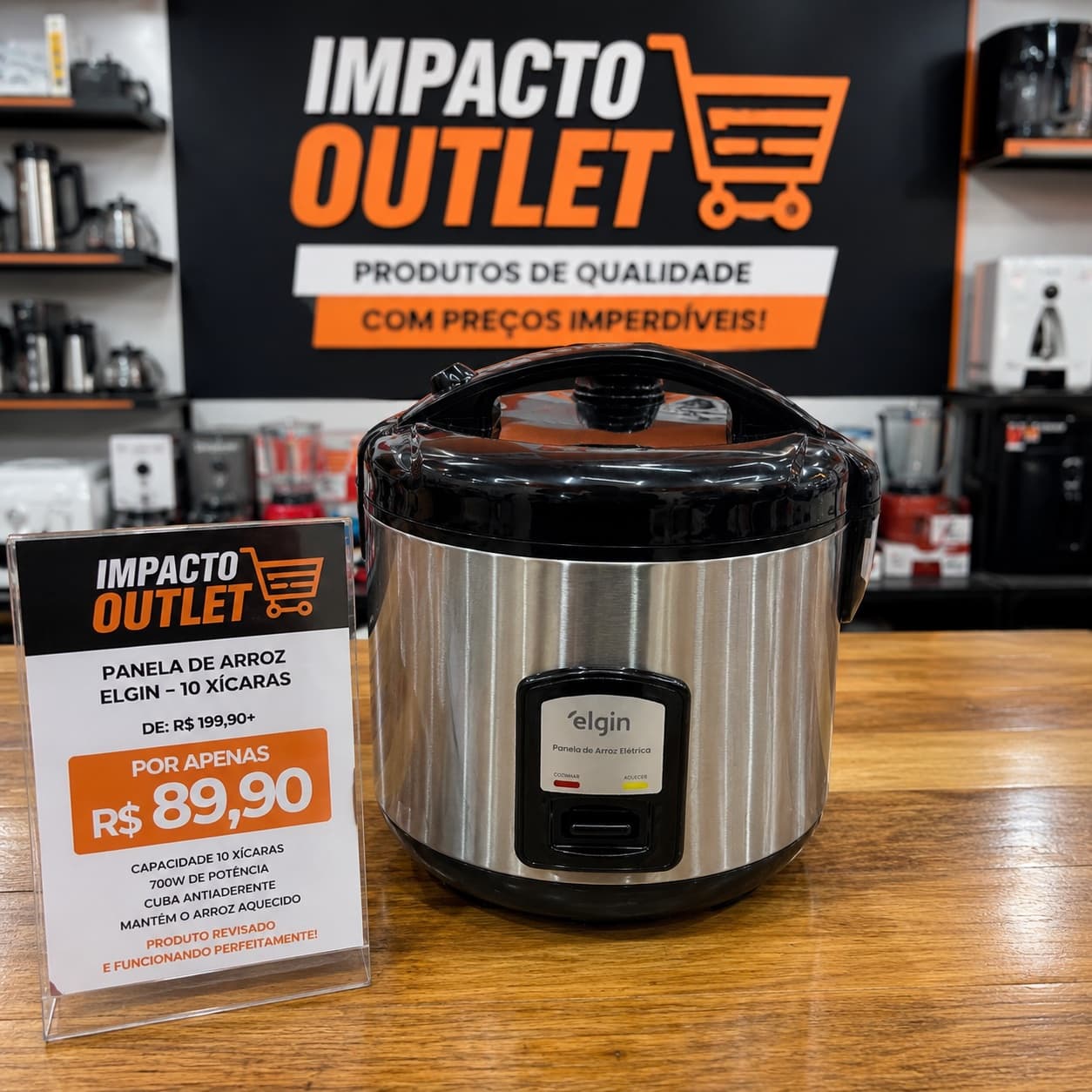Panela de Arroz Elétrica Elgin Inox – 10 Xícaras - 1