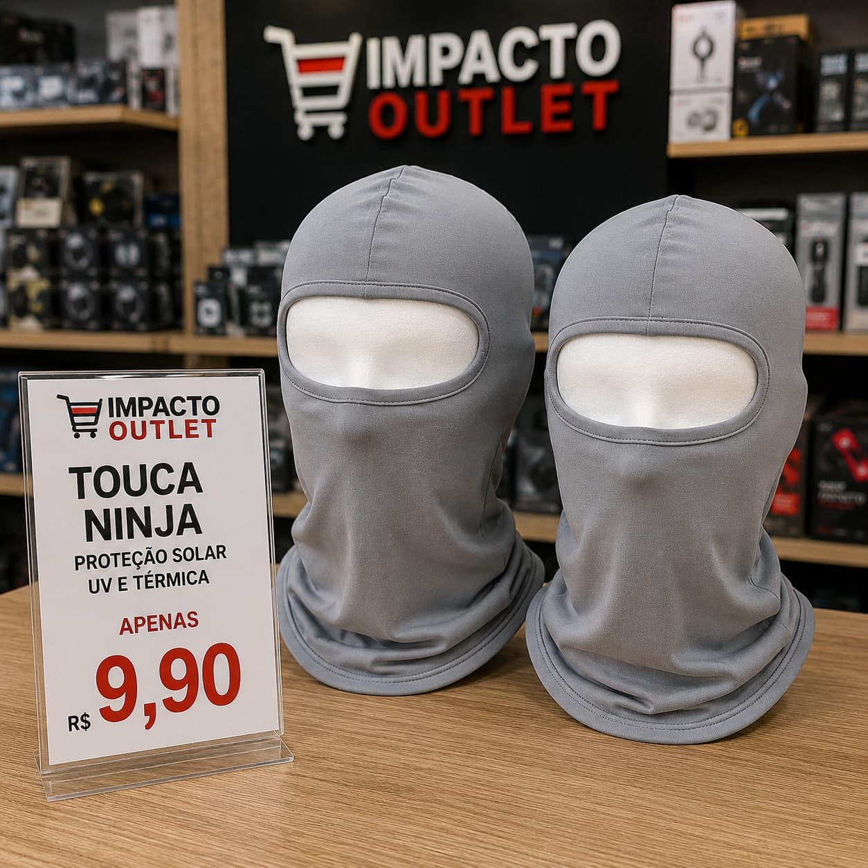🩶 Touca Ninja Cinza - 1