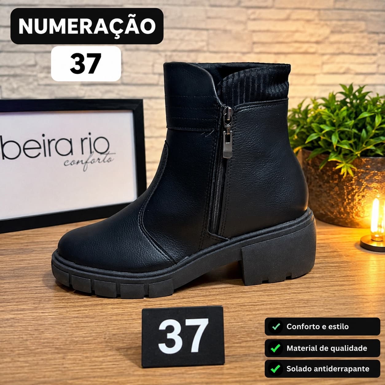 🥾 Bota Feminina Beira Rio Original TAM 37 - 2