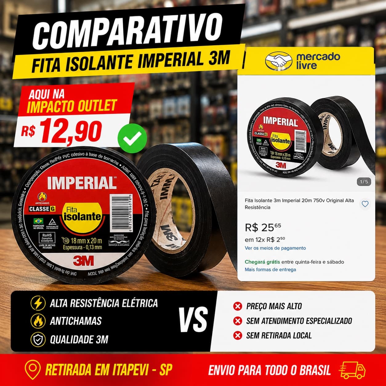 💥 PAGUE MENOS: A MESMA FITA 3M POR APENAS R$ 12,90! - 1