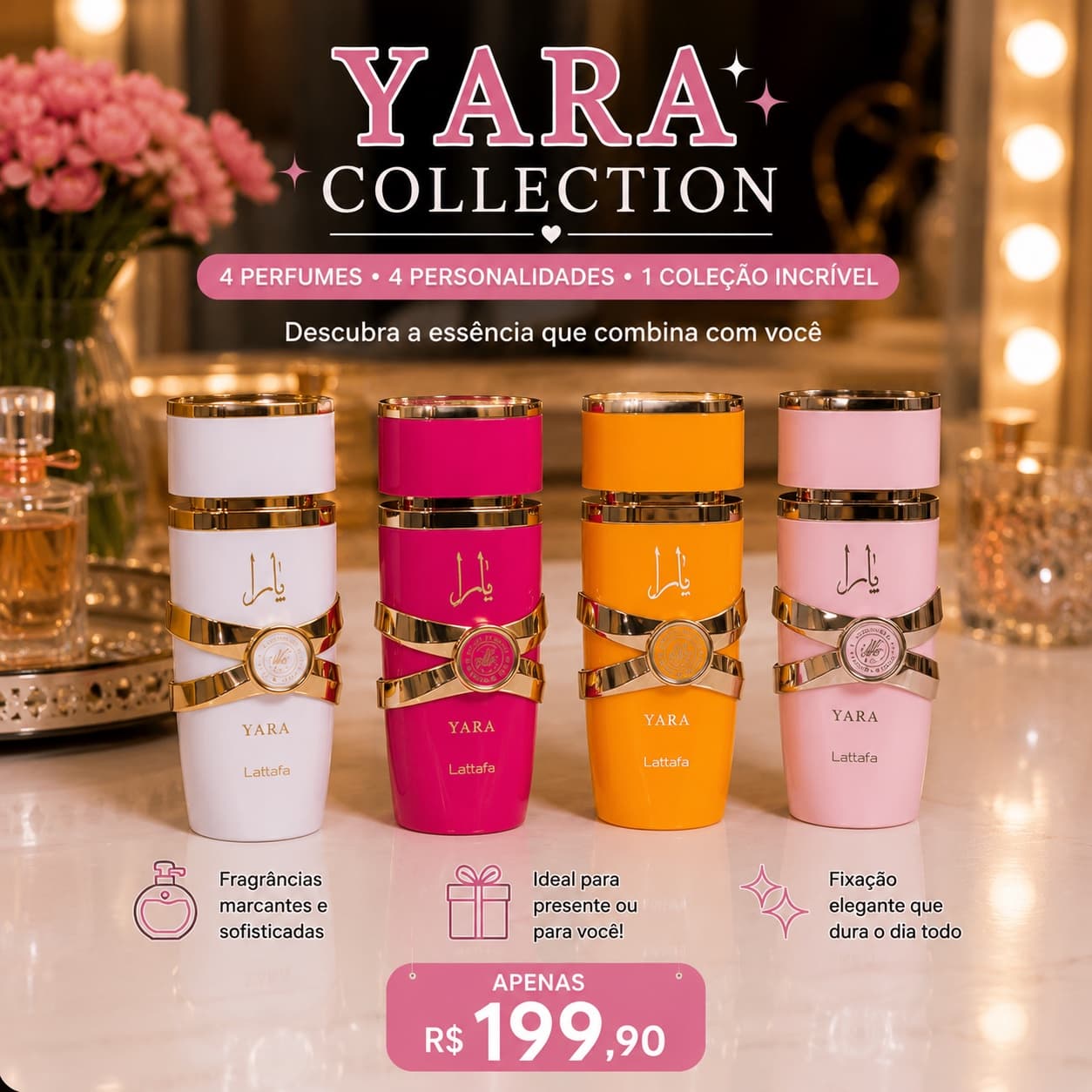 ✨ Coleção Yara – 4 Fragrâncias em um Só Kit! ✨ - 1