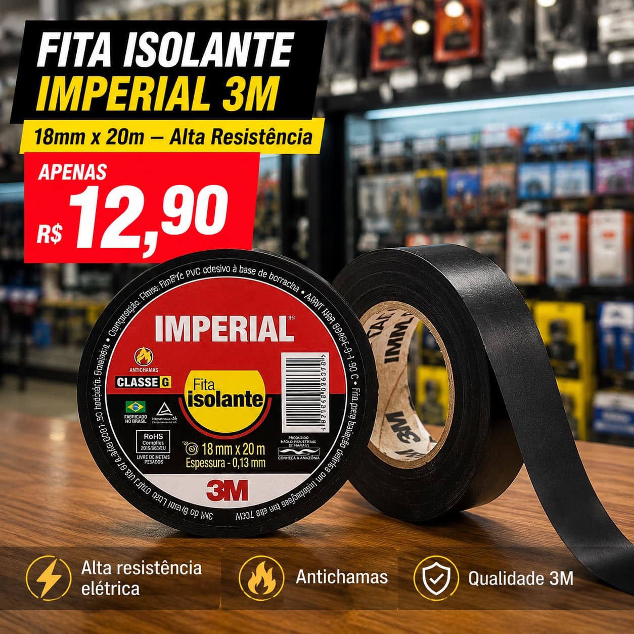 💥 PAGUE MENOS: A MESMA FITA 3M POR APENAS R$ 12,90! - 2